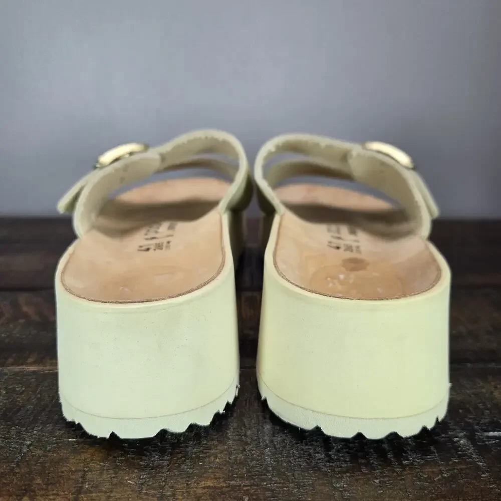 Papillio Almina Ecru Womens 10 Mens 8 EU 41 Narrow Platform Sandals Yellow Brown